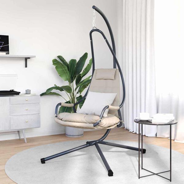 vidaXL Rippuv munakujuline tool Pruunikashall 94 x 107 x 196.5 cm