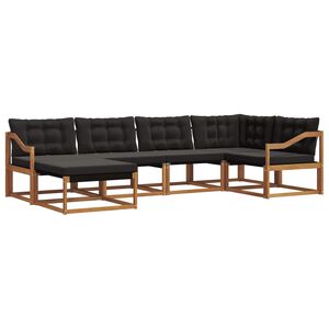 vidaXL V&auml;li diivanikomplekt padjaga 6 pcs Looduslik ja must
