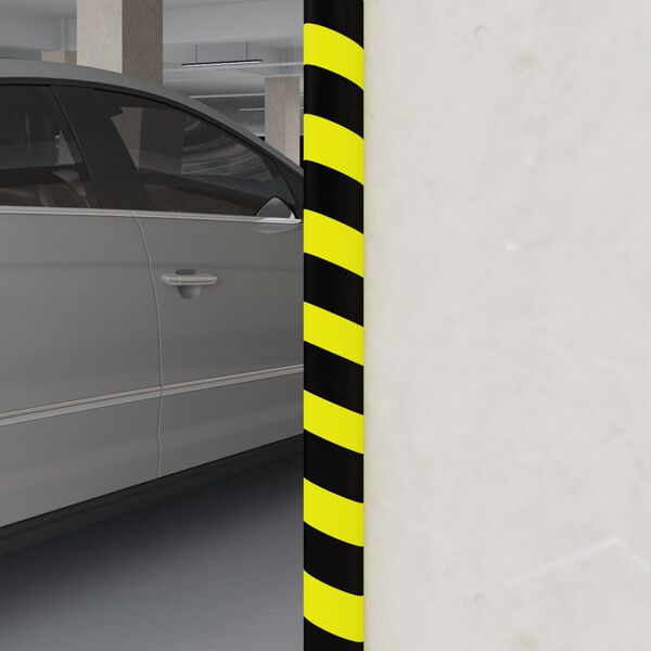 vidaXl nurgakaitse, kollane ja must, 4 x 3 x 100 cm, PU