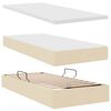vidaXL Voodi hoiukohaga ja madratsiga cream 90 x 190 cm Pol&uuml;ester