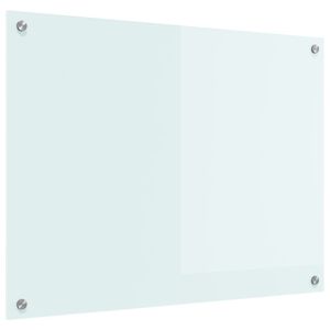 vidaXL K&ouml;gi Splashback Valge 80 x 60 cm karastatud klaas