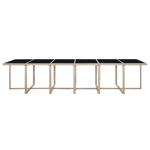 vidaXL 17-osaline aiam&ouml;&ouml;blikomplekt patjadega, pol&uuml;rotang, beež