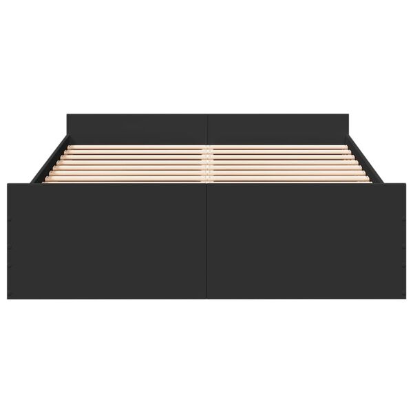 vidaXL voodiraam sahtlitega, must, 140x190 cm, tehispuit