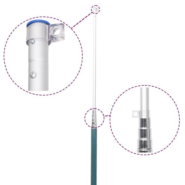 vidaXL teleskoopiline lipumast, hõbedane, 5,55 m, alumiinium