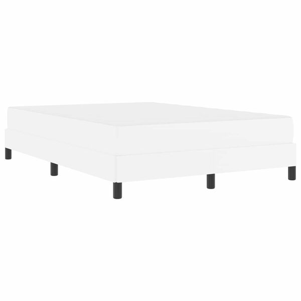 vidaXL Voodi raam madratsiga PUHAS VALGE 140 x 200 cm kangas