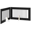 vidaXL Kokkupandav koerte v&auml;rav statiividega 2 pcs Must tamm 200,5 cm