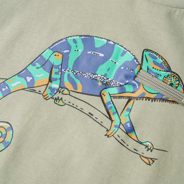 Laste T-s&auml;rk, l&uuml;hikeste varrukatega, hele khaki, 104