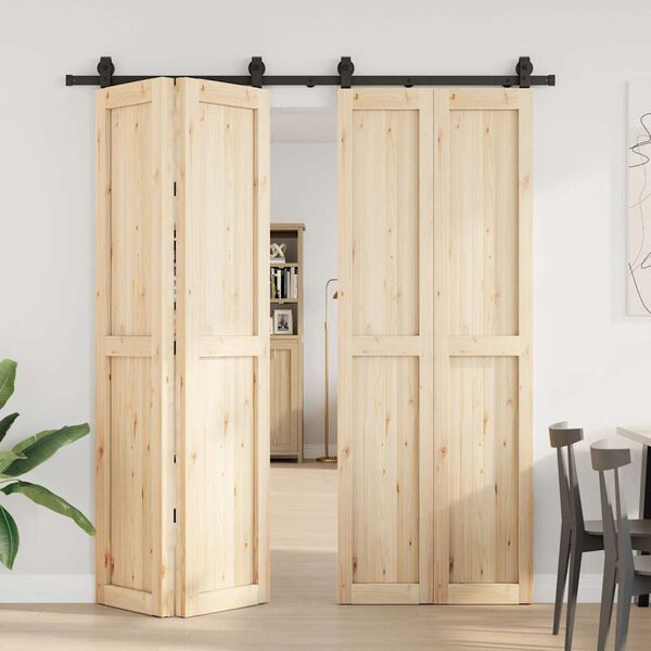 vidaXL liugukse tarvikute komplekt 200 cm terasest, must