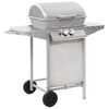 vidaXL gaasigrill 2 p&otilde;letiga, h&otilde;bedane, roostevaba teras