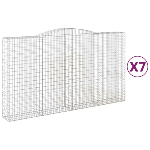 vidaXL kaarekujulised gabioonkorvid 7 tk, 400x50x220/240 cm, raud