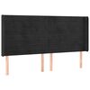 vidaXL voodipeats servadega, must, 203x16x118/128 cm, samet