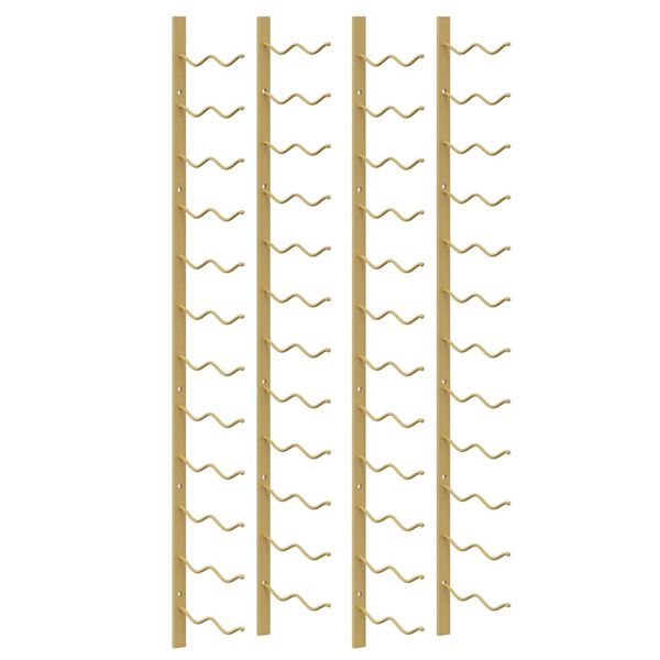 vidaXL seinale kinnitatav veiniriiul 24 pudelile 2 tk, kuldne raud