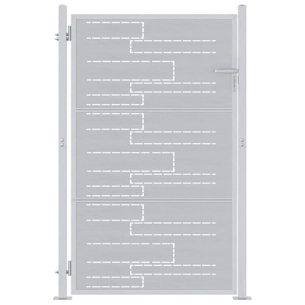 vidaXL Aia aed lukuga Hõbedane 100 x 150 cm Roostevaba teras