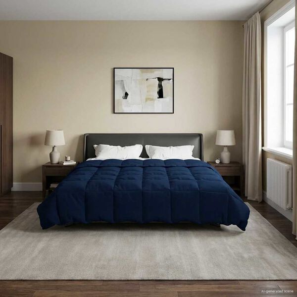 vidaXL Talve tek Rapistatud Tumesinine 220 x 240 cm Mikrokiud