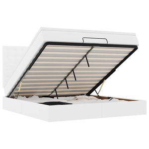 vidaXL Ottomani voodiraam madratsiga, valge, 180x200cm, kunstnahk