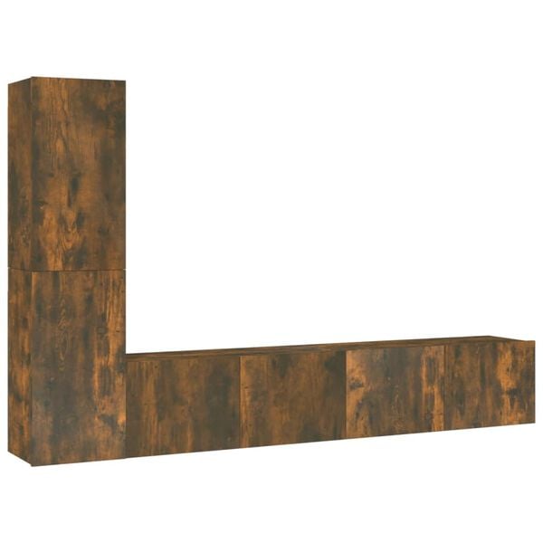 vidaXL 4-osaline telerikappide komplekt, suitsutatud tamm, tehispuit