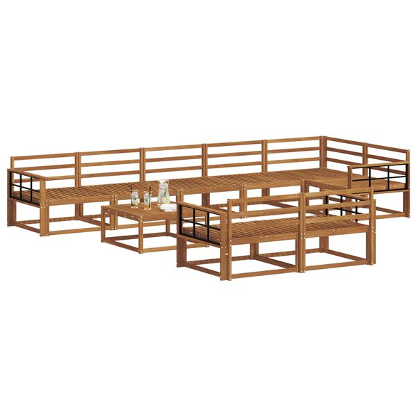 vidaXL V&auml;li diivanikomplekt 9 pcs Neutraalne Tugev akatsiapuu