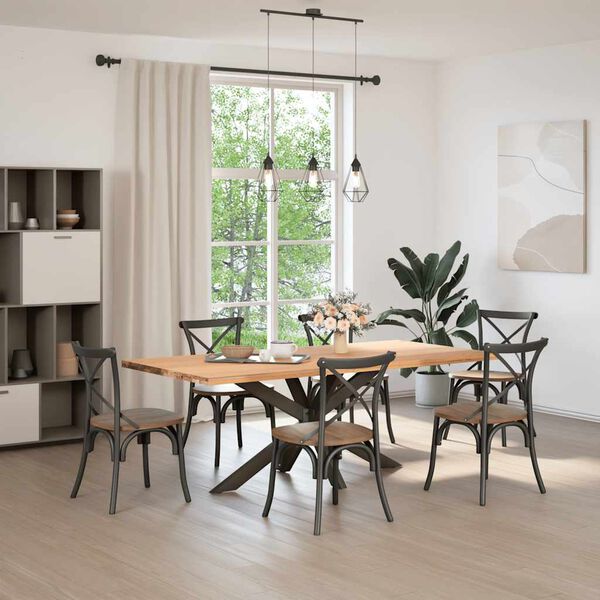 vidaXL s&ouml;&ouml;gilaua jalg, &auml;mblikukujuline, must, 150 x 78 x (72&ndash;73) cm, teras