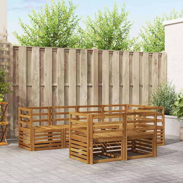 vidaXL Diivanikomplektid 7 pcs Neutraalne Tugev akatsiapuu