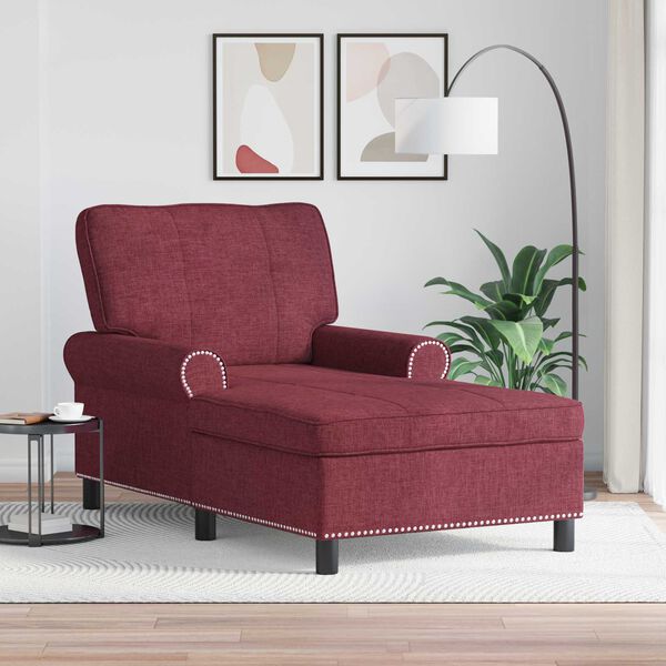vidaXL Chaise Lounge padjaga Veinpunane 91 x 157 x 91 cm kangas