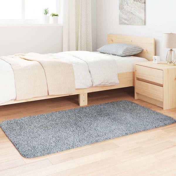 vidaXL k&otilde;rge narmaga Shaggy vaip, NAVARRA, helehall, 80x150 cm