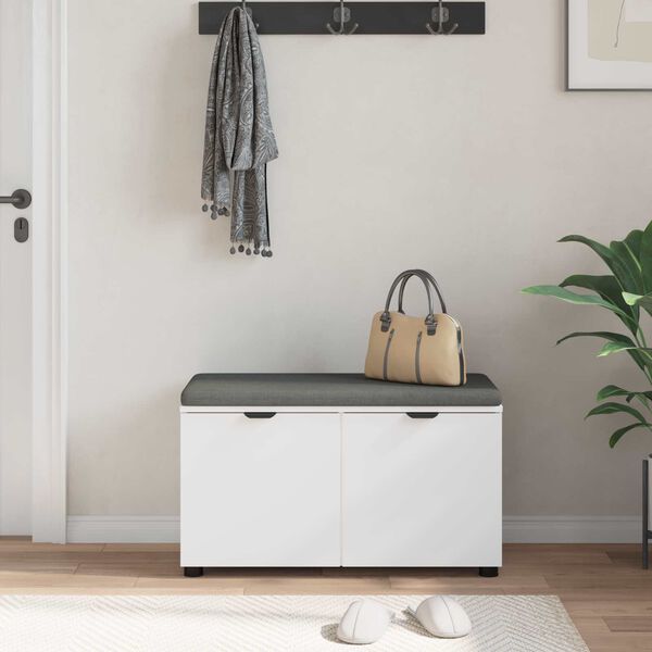 vidaXL Hallipink padjaga ladustamisega uksega Valge 80 x 46 x 46 cm