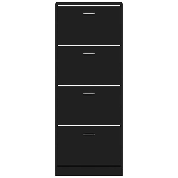 vidaXL jalatsikapp, must, 59 x 17 x 150 cm, tehispuit