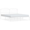 vidaXL metallist voodiraam peatsiga, valge, 160x200 cm
