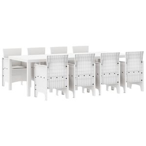 vidaXL Aia s&ouml;&ouml;gilaudade komplekt 9 pcs Valge Polt rattan