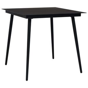 vidaXL aialaud, must, 80 x 80 x 74 cm, teras ja klaas