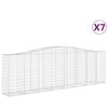 vidaXL kaarekujulised gabioonkorvid 7 tk, 400x50x120/140 cm, raud
