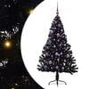 vidaXL Tehis pre-lit j&otilde;ulupuu koos 150 LED-iga Must 150 cm PVC