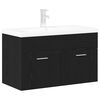 vidaXL Vannitoa kapp Must tamm 80 x 38,5 x 46 cm Tehispuit