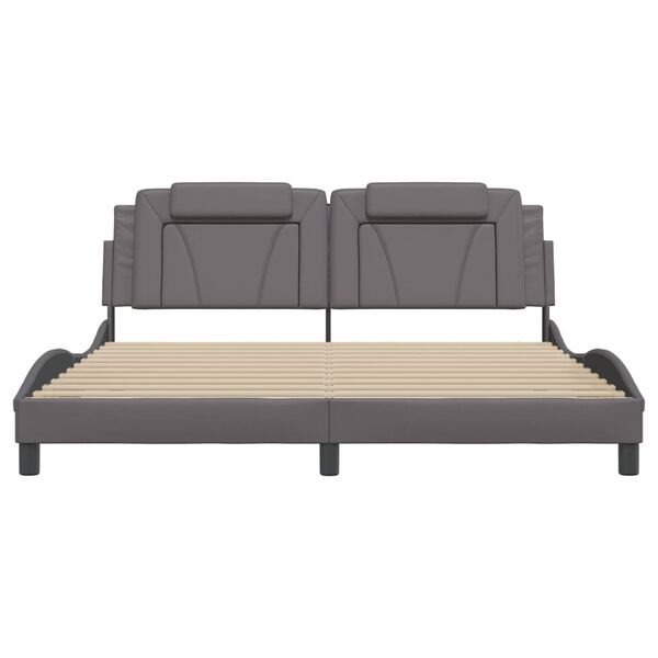 vidaXL voodiraam Viana ilma madratsita, hall, 180x200 cm, kunstnahk