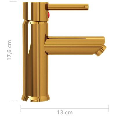 vidaXL vannitoa valamusegisti, kuldne, 130 x 176 mm
