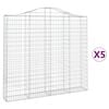 vidaXL kaarekujulised gabioonkorvid 5 tk, 200x30x180/200 cm, raud