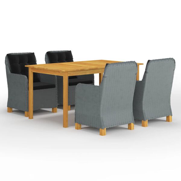 vidaXL 5-osaline aiam&ouml;&ouml;bli s&ouml;&ouml;gikomplekt, helehall