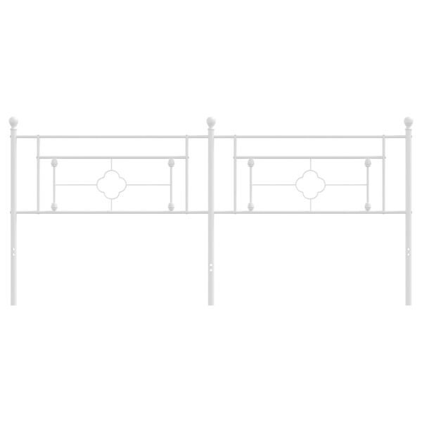 vidaXL metallist voodipeats, valge, 200 cm