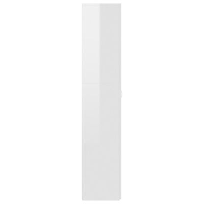 vidaXL kingakapp, kõrgläikega valge, 80 x 35,5 x 180 cm puitlaastplaat