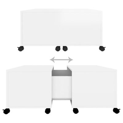 vidaXL kohvilaud, kõrgläikega valge, 75 x 75 x 38 cm, puitlaastplaat