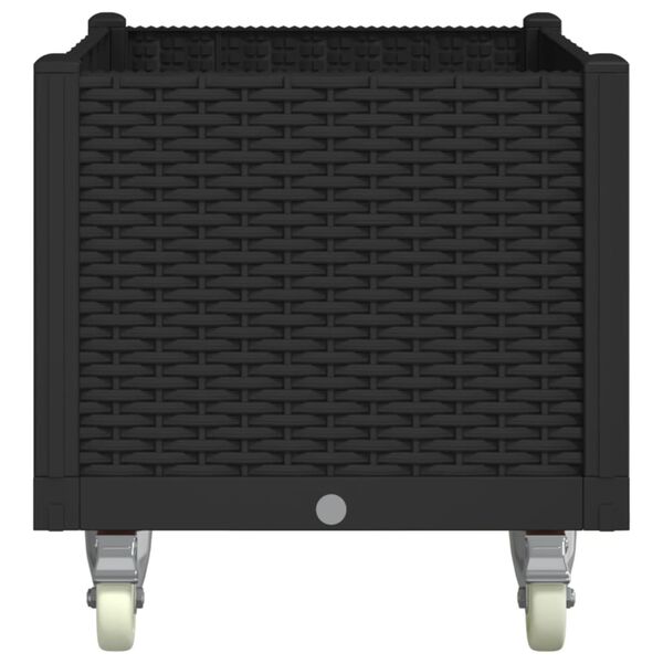vidaXL ratastega taimekast, must, 80 x 50 x 54 cm, PP