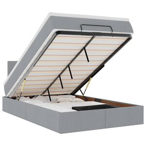 vidaXL ottomani voodi madratsiga, helehall, 120x190 cm, kangas