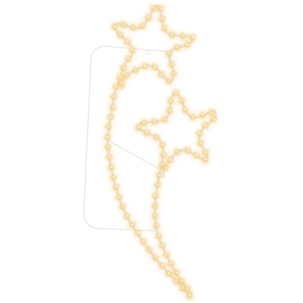 vidaXL t&auml;hekujuline valguskett, 2 tk, soe valge, 125,5x53x4,5 cm