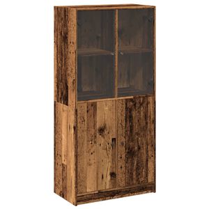 vidaXL k&otilde;rge kapp ustega, vana puit, 68x37x142 cm, tehispuit