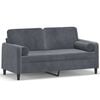 vidaXL 2-kohaline diivan patjadega, tumehall, 140 cm, samet