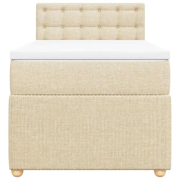 vidaXL kontinentaalvoodi madratsiga, kreemjas, 80x200 cm, kangas