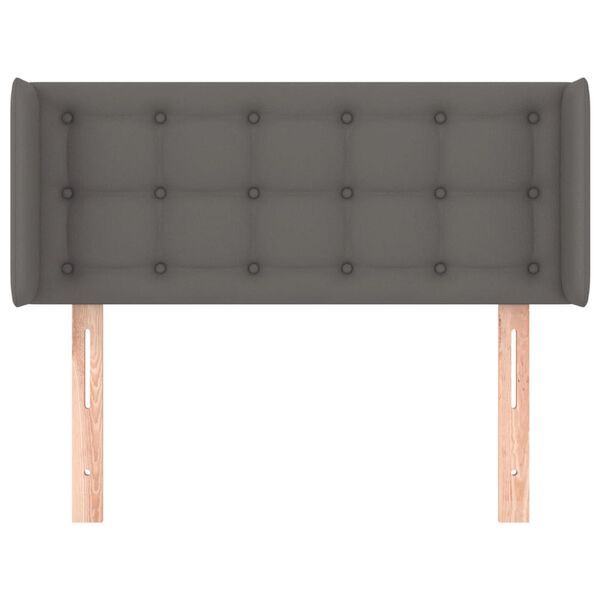 vidaXL voodipeats servadega, hall, 93x16x78/88 cm, kunstnahk