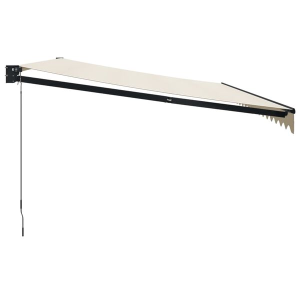 vidaXL sisset&otilde;mmatav varikatus, kreemjas, 5x3 m, kangas, alumiinium