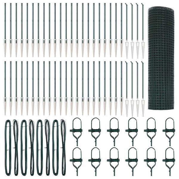 vidaXL Aiapost Roheline 100 x 1 m (16 x 16 mm silmus) Terased ja PVC