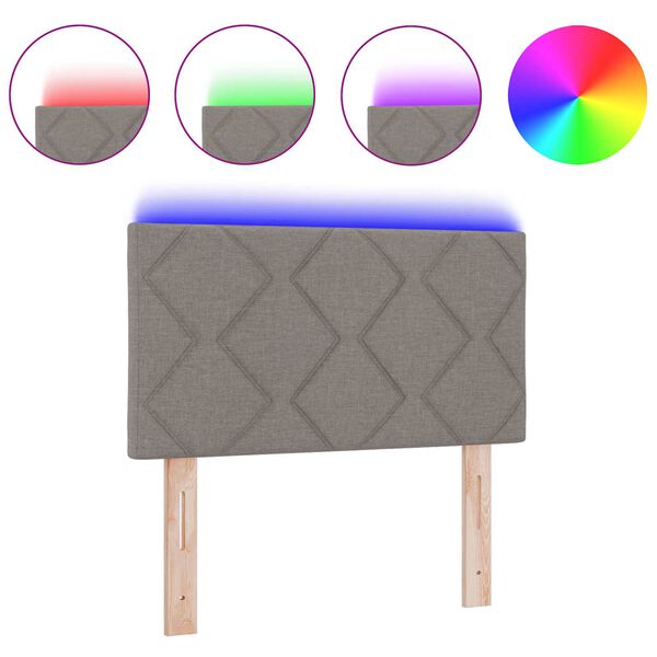 vidaXL Peats LED -ribatuledega peaga Pruunikashall 80 cm kangas